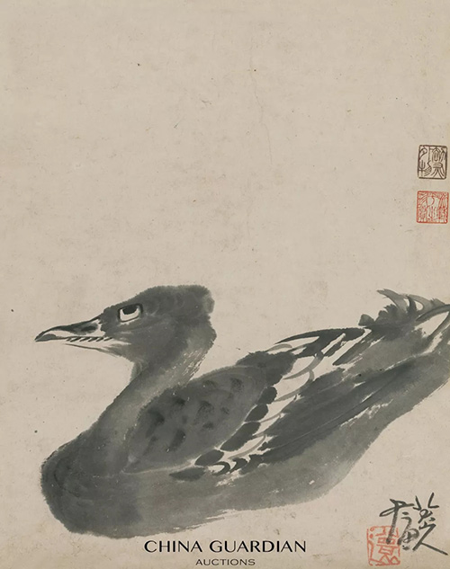 中國嘉德2018秋拍精品導(dǎo)覽 | 劫灰外物，逸氣橫生——泰山殘石樓舊藏朱耷《墨鴨圖》